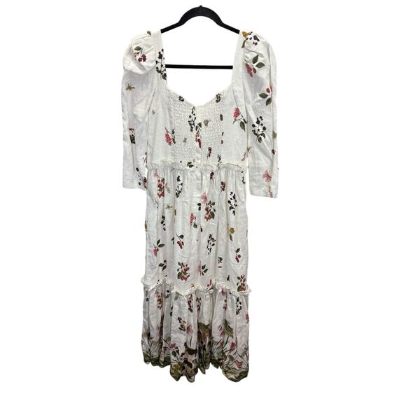 NWT Cara Cara Bluehill Fairytail Mushrooms Border sz 6 Cottagecore Midi Linen - Picture 8 of 13